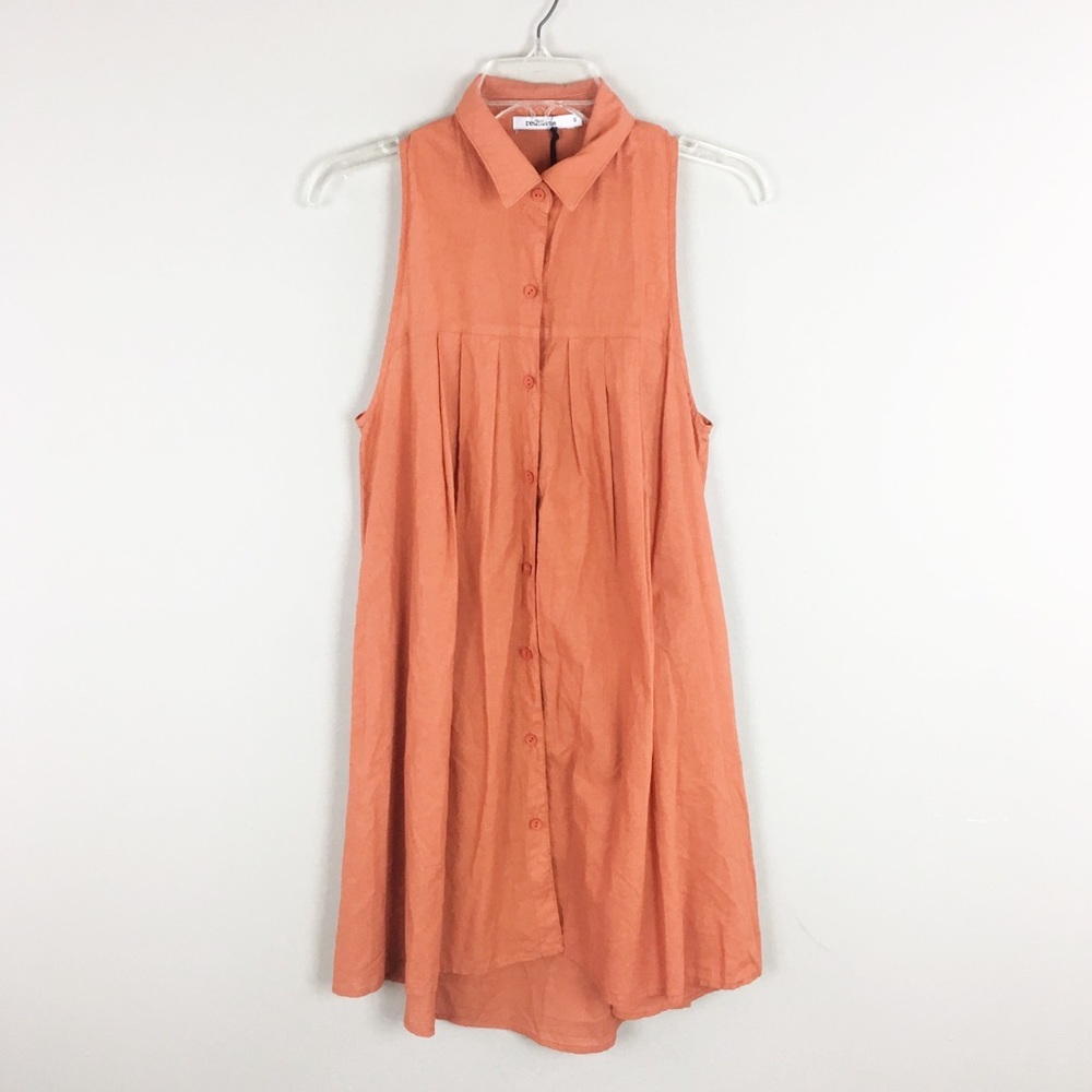 Red Haute | Orange Button Down Dress - E89